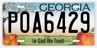 GA license plate POA6429