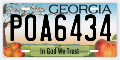 GA license plate POA6434