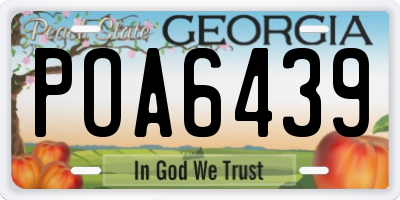 GA license plate POA6439