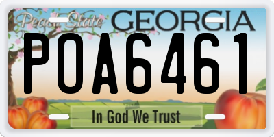 GA license plate POA6461