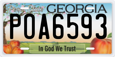 GA license plate POA6593