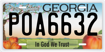GA license plate POA6632