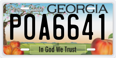 GA license plate POA6641