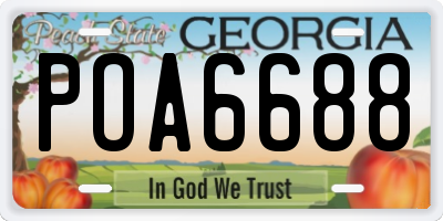 GA license plate POA6688