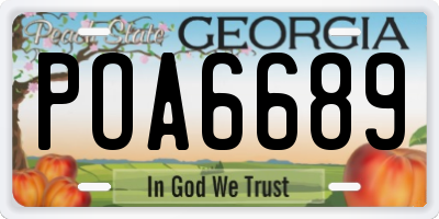 GA license plate POA6689