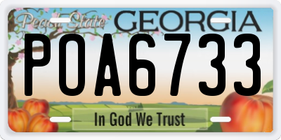 GA license plate POA6733