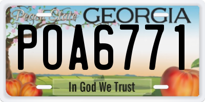GA license plate POA6771