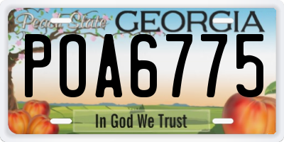 GA license plate POA6775
