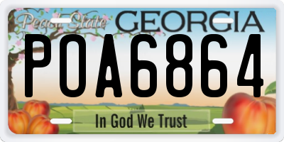 GA license plate POA6864