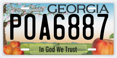 GA license plate POA6887
