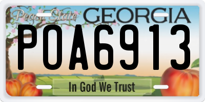 GA license plate POA6913