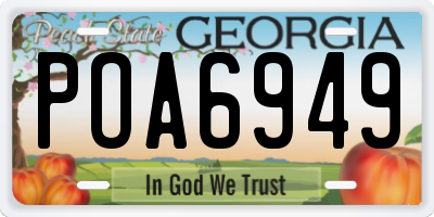GA license plate POA6949