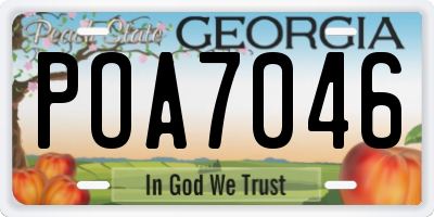 GA license plate POA7046