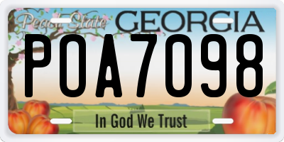 GA license plate POA7098