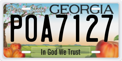 GA license plate POA7127