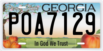 GA license plate POA7129