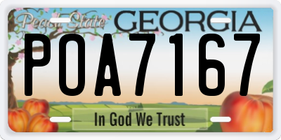 GA license plate POA7167