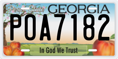 GA license plate POA7182