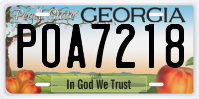 GA license plate POA7218