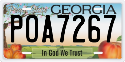GA license plate POA7267