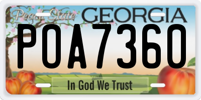 GA license plate POA7360