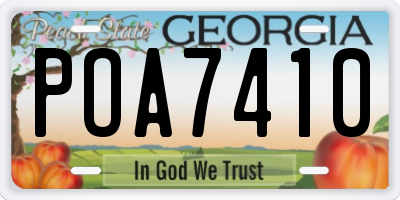 GA license plate POA7410