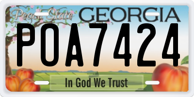 GA license plate POA7424