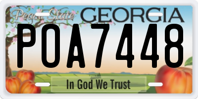 GA license plate POA7448