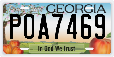 GA license plate POA7469