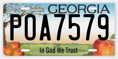 GA license plate POA7579