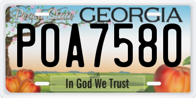 GA license plate POA7580