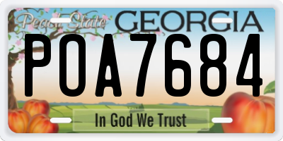 GA license plate POA7684