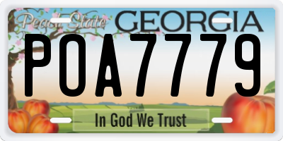 GA license plate POA7779