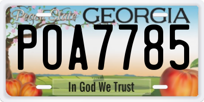 GA license plate POA7785