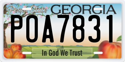 GA license plate POA7831