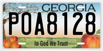 GA license plate POA8128