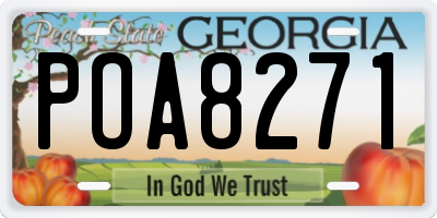 GA license plate POA8271