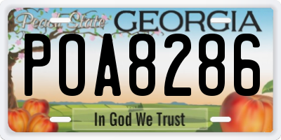 GA license plate POA8286
