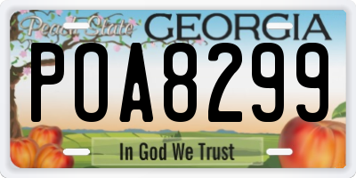 GA license plate POA8299