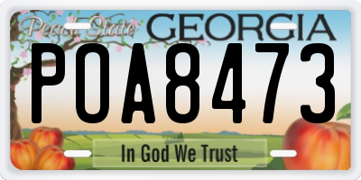 GA license plate POA8473