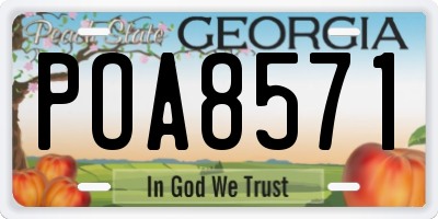 GA license plate POA8571
