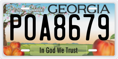 GA license plate POA8679