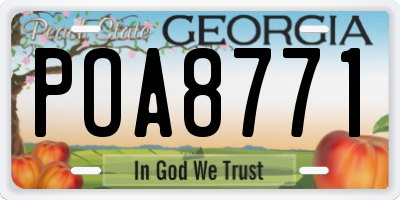 GA license plate POA8771