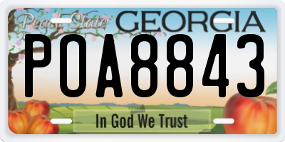 GA license plate POA8843