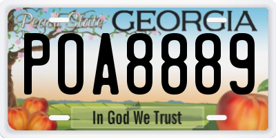 GA license plate POA8889