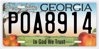 GA license plate POA8914