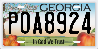 GA license plate POA8924