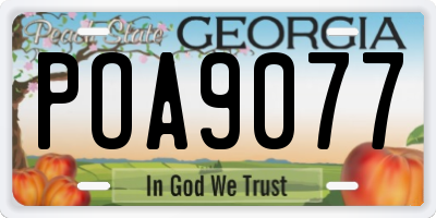 GA license plate POA9077