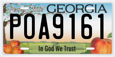 GA license plate POA9161