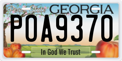GA license plate POA9370